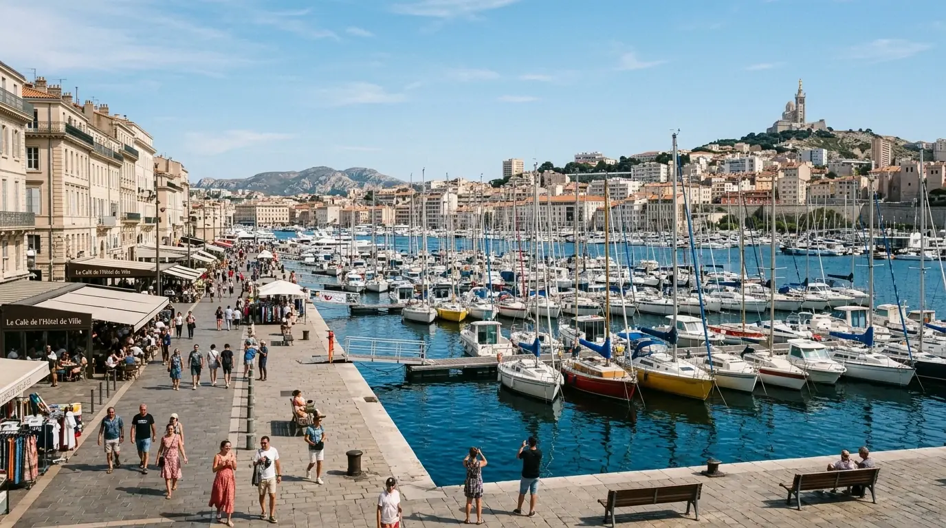 Marseille Vieux Port and Notre-Dame